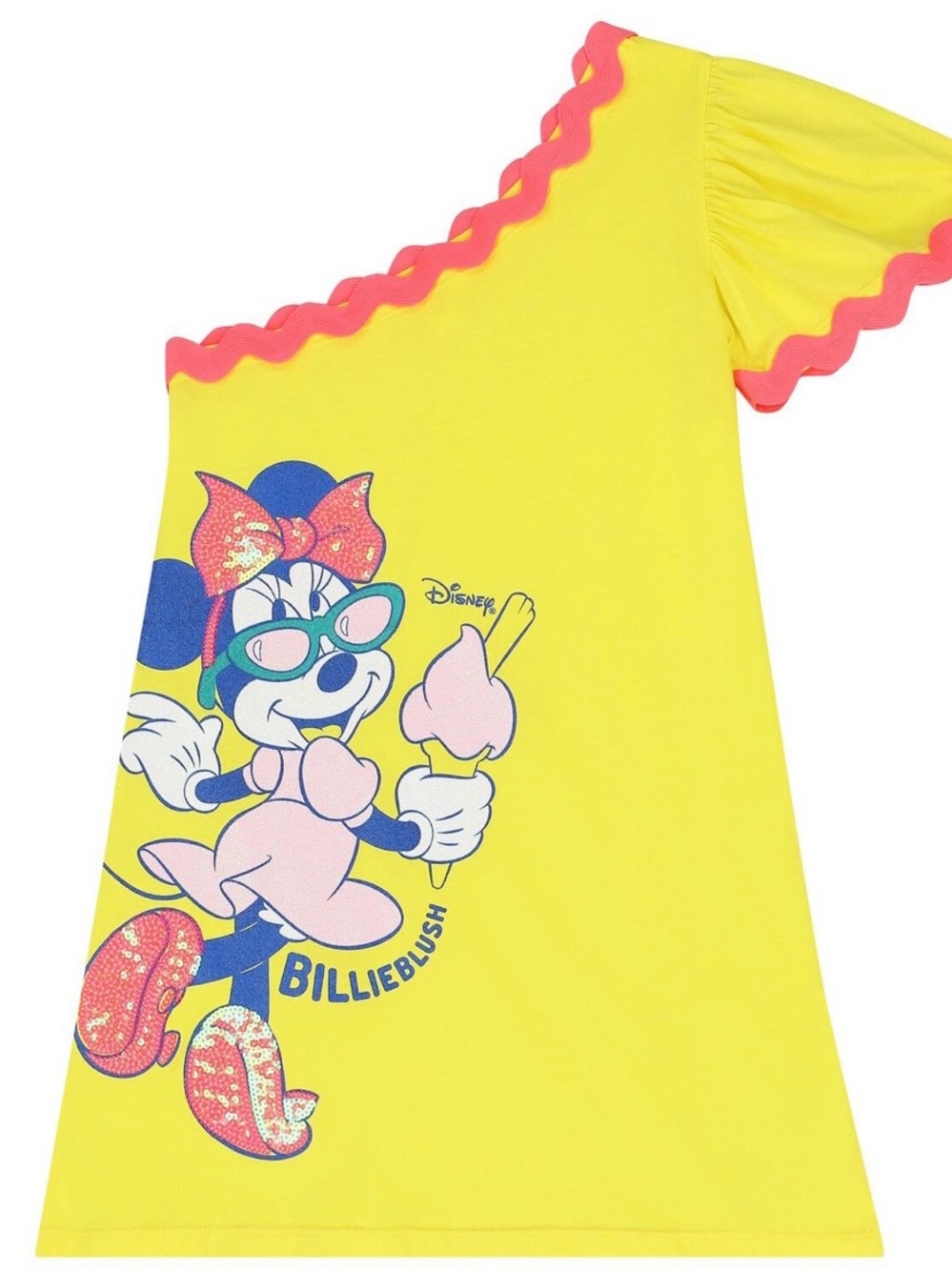 Disney x Billieblush Minnie Mouse Girls Yellow One-Shoulder Dress Size 10